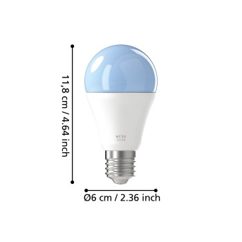 Bec inteligent LED RGB E27 A60 Eglo 110396, 11W, 2700-6500K