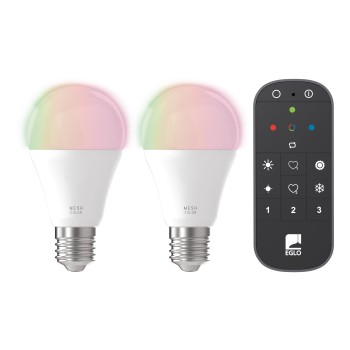 Set 2 becuri inteligente LED RGB E27 A60 Eglo 110399, 11W, 2700-6500K