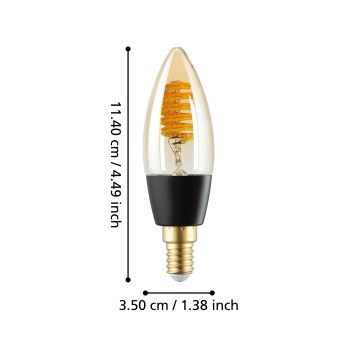 Bec inteligent LED decorativ E14 C35 Eglo 110402, 4.9W, 470lm, 2200-6500K