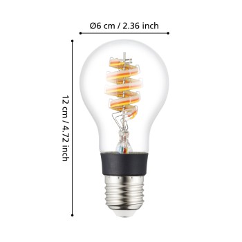 Bec inteligent LED RGB E27 A60 Eglo 110404, 7.5W, 806lm, 3000K