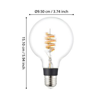 Bec inteligent LED RGB E27 G95 Eglo 110407, 7W, 806lm, 3000K