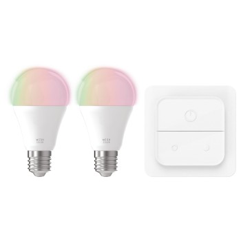 Set 2 becuri inteligente LED RGB E27 A60 Eglo 110418, 11W, 1300lm, 2700-6500K
