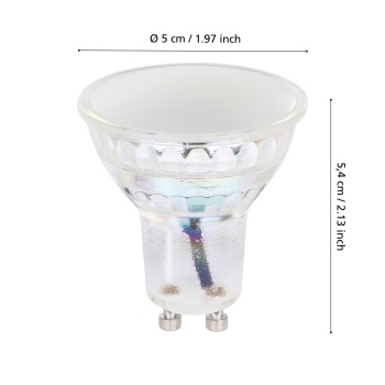 Bec inteligent LED RGB GU10 Eglo 110421, 4.9W, 345lm, 2700-6500K