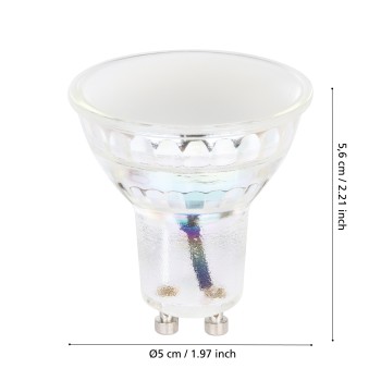 Set 2 becuri LED GU10 Eglo 110464, 4.9W, 500lm, 2000-3000K