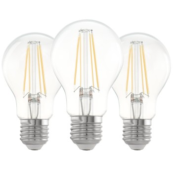 Set 3 becuri LED E27 A60 Eglo 113105, 7W, 806lm, 2700K
