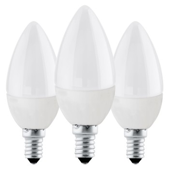 Set 3 becuri LED E14 C37 Eglo 113113, 4.9W, 470lm, 3000K