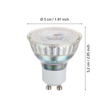 Set 3 becuri LED GU10 Eglo 113115, 4.5W, 345lm, 4000K