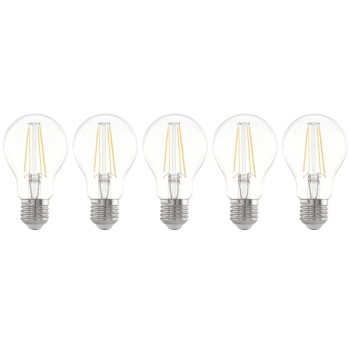 Set 5 becuri LED E27 A60 Eglo 113118, 7W, 806lm, 2700K