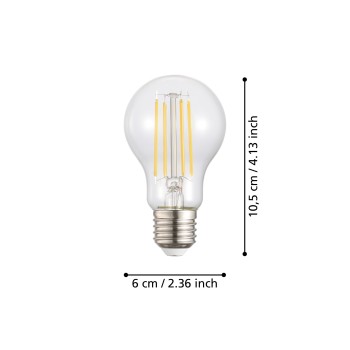 Bec LED E27 A60 Eglo 117533, 7W, 806lm, 2700K