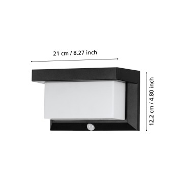 Aplica solara cu senzor IP44 UTRERA Eglo 48968, 32xSOLAR-LED