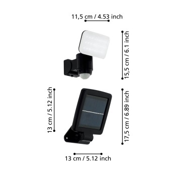 Aplica solara cu senzor IP44 CASABAS Eglo 98195