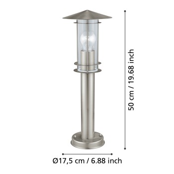 Stalp iluminat gradina IP44 LISIO Eglo 30187, H50 cm, 1xE27