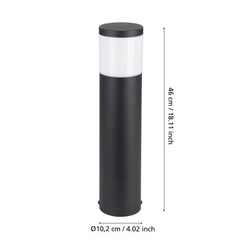 Stalp iluminat gradina IP44 BASALGO-Z Eglo 900258, H45 cm, 1xE27
