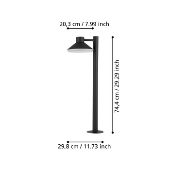 Stalp iluminat gradina IP44 NINNARELLA Eglo 900689, H74.5 cm, 1xGU10