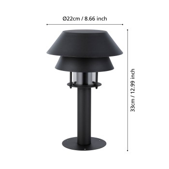 Stalp iluminat gradina IP65 CHIAPPERA Eglo 900802, H33 cm, 1xE27