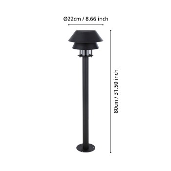 Stalp iluminat gradina IP65 CHIAPPERA Eglo 900803, H80 cm, 1xE27