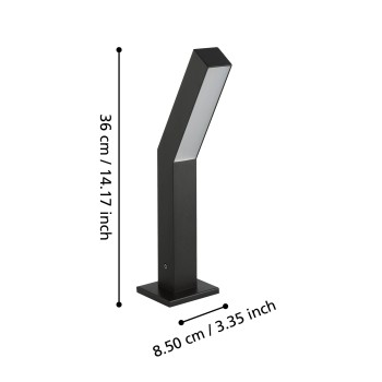 Stalp iluminat gradina LED IP44 UGENTO Eglo 900992, H36 cm, 4.5W