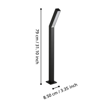 Stalp iluminat gradina LED IP44 UGENTO Eglo 900993, H79 cm, 4.5W