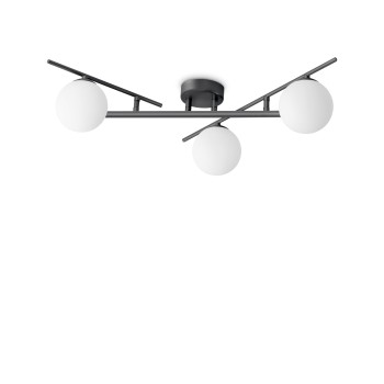 Plafoniera ATLAS negru Ideal Lux 311357, 50x60 cm, 3xG9