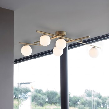 Plafoniera ATLAS auriu Ideal Lux 311340, 50x60 cm, 3xG9
