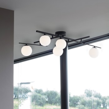 Plafoniera ATLAS negru Ideal Lux 311357, 50x60 cm, 3xG9