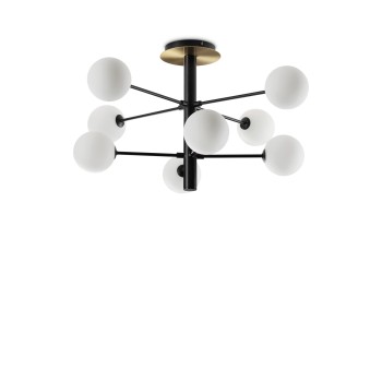 Plafoniera COSMOPOLITAN negru Ideal Lux 328485, D64 cm, 8xG9