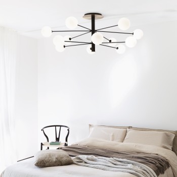Plafoniera COSMOPOLITAN negru Ideal Lux 328485, D64 cm, 8xG9