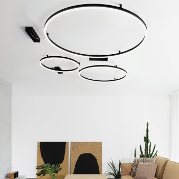 Plafoniera LED ORACLE SLIM negru Ideal Lux 341927, D70 cm, 37W