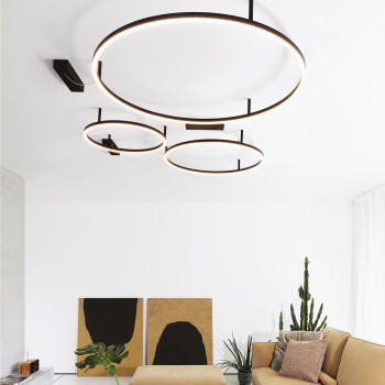 Plafoniera LED ORACLE SLIM negru Ideal Lux 341927, D70 cm, 37W