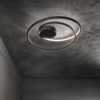Plafoniera LED OZ negru Ideal Lux 342290, D60 cm, 47W