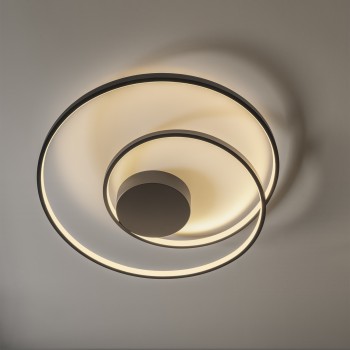 Plafoniera LED OZ negru Ideal Lux 365053, D80 cm, 52W