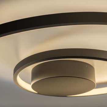 Plafoniera LED OZ negru Ideal Lux 365053, D80 cm, 52W