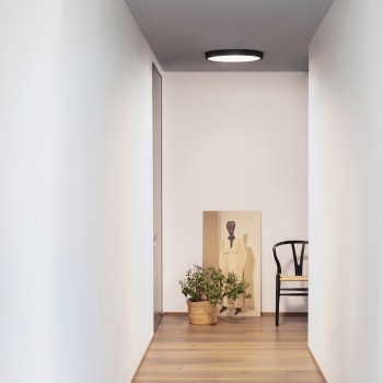Plafoniera baie LED RAY negru Ideal Lux 327686, D60 cm, 44W