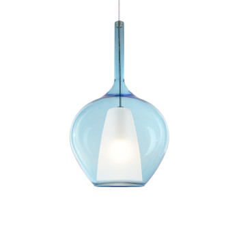 Pendul KALIQUE albastru deschis Ideal Lux 359588, D28 cm, 1xE27