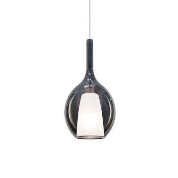 Pendul KALIQUE fumuriu Ideal Lux 359984, D18 cm, 1xE27