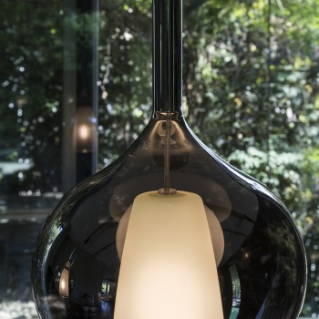 Pendul KALIQUE fumuriu Ideal Lux 359984, D18 cm, 1xE27
