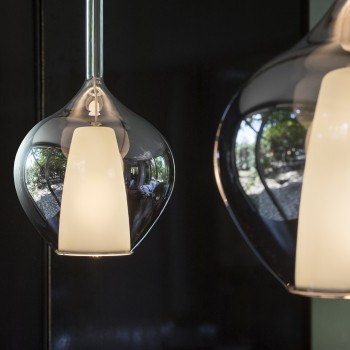 Pendul KALIQUE fumuriu Ideal Lux 359984, D18 cm, 1xE27