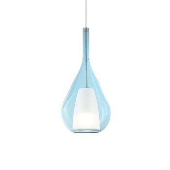 Pendul KALIQUE albastru deschis Ideal Lux 360089, D18 cm, 1xE27