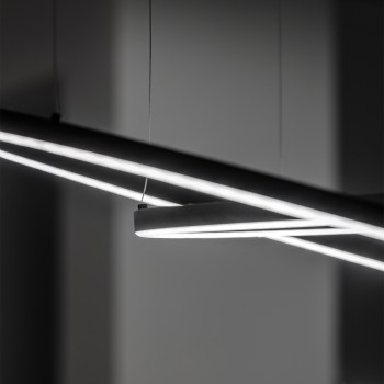 Lustra LED ORACLE SLIM negru Ideal Lux 304427, D90 cm, 42W