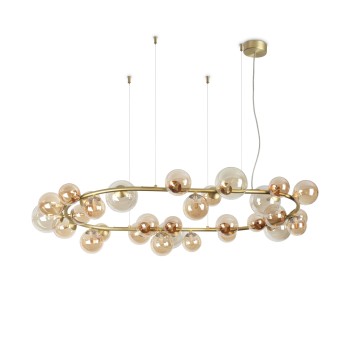Lustra PERLAGE chihlimbar Ideal Lux 322780, 143x93 cm, 30xG9