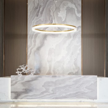Lustra LED CROWN alb Ideal Lux 339146, D80 cm, 43W