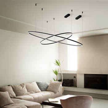 Lustra LED ORACLE SLIM negru Ideal Lux 342023, D50 cm, 28W