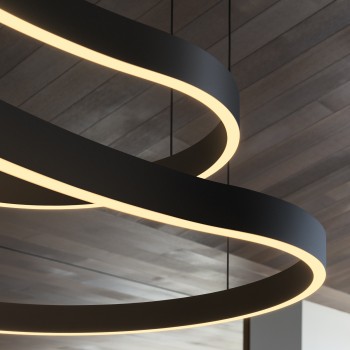 Lustra LED WAVES negru Ideal Lux 345246, 125.4x66.2 cm, 45W