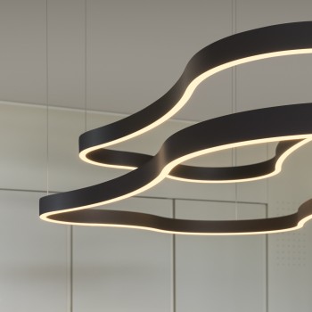 Lustra LED WAVES negru Ideal Lux 345246, 125.4x66.2 cm, 45W