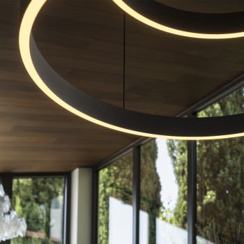Lustra LED WAVES negru Ideal Lux 345246, 125.4x66.2 cm, 45W