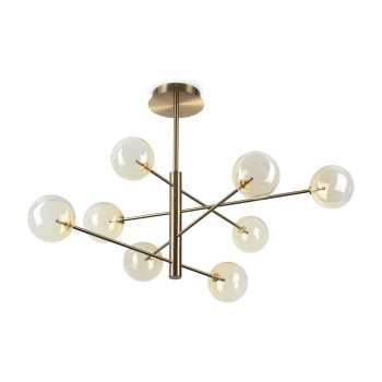 Lustra EQUINOXE fumuriu Ideal Lux 345420, D128 cm, 8xG4