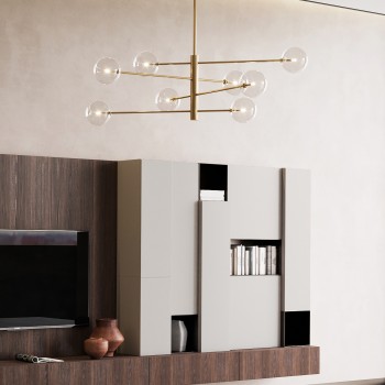 Lustra EQUINOXE fumuriu Ideal Lux 345437, D128 cm, 8xG4