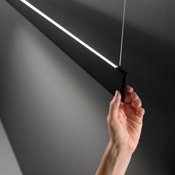 Lustra LED STEEL negru Ideal Lux 348391, 120x6 cm, 35W