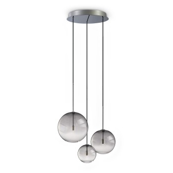 Lustra EQUINOXE fumuriu Ideal Lux 364834, D42 cm, 3xG4