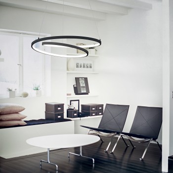 Lustra LED OZ negru Ideal Lux 364896, D100 cm, 75W